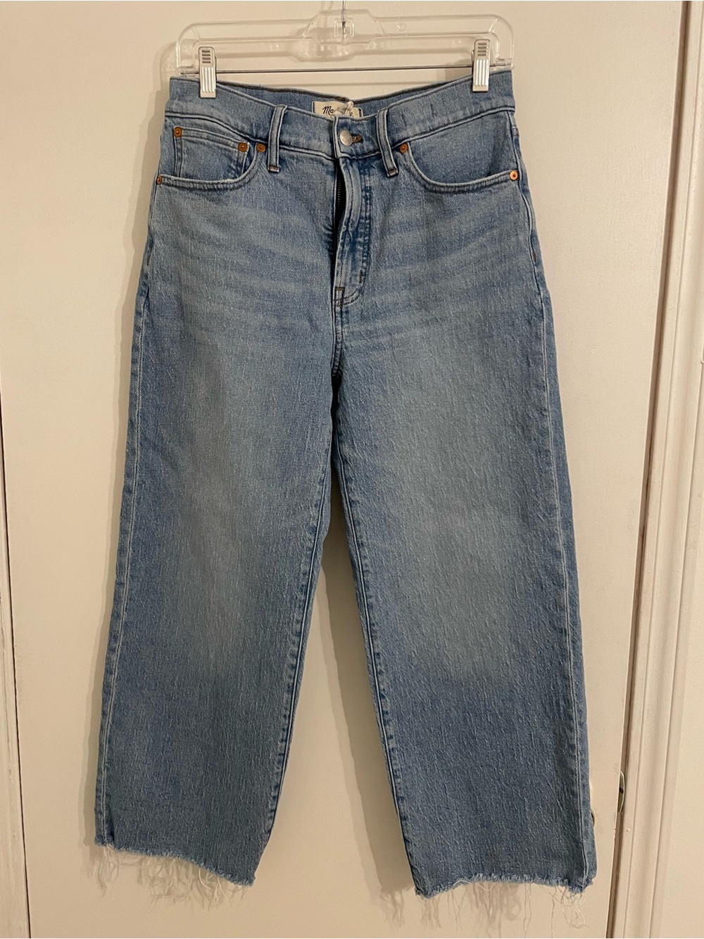 Madewell Light Blue Cropped Wide-Leg Jeans